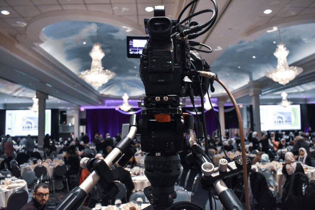 camera at business event