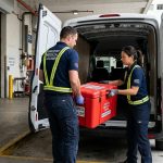 Medical couriers transporting sensitive organs