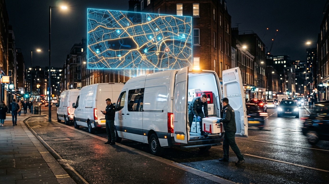 Medical couriers at work