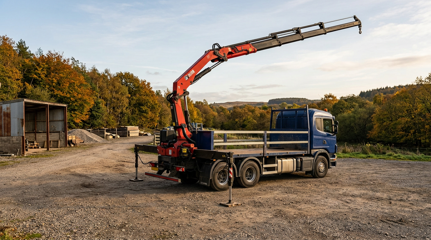 Hiab fully extended