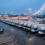 courier vans parked in a row