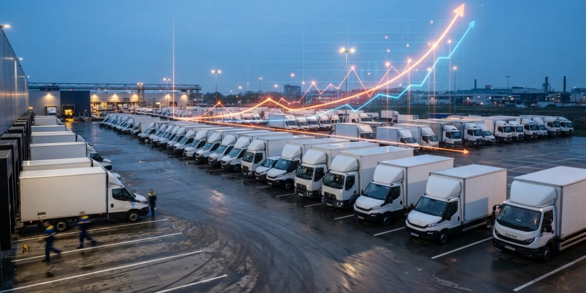 courier vans parked in a row